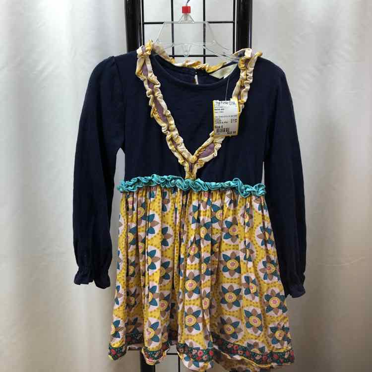 Matilda Jane Navy Solid Child Size 4 Girl's Dress