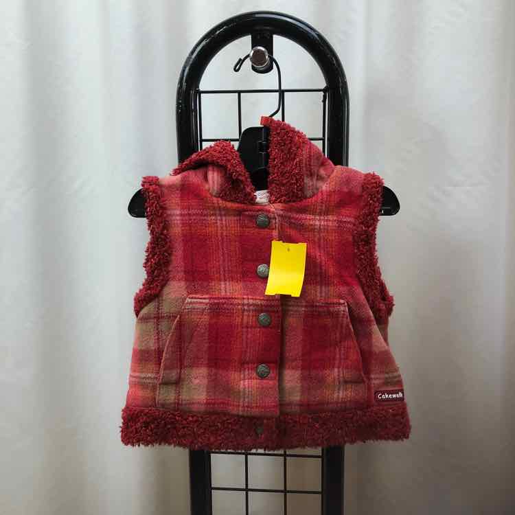Cake Walk Red Plaid Child Size 2 Girl's Vest