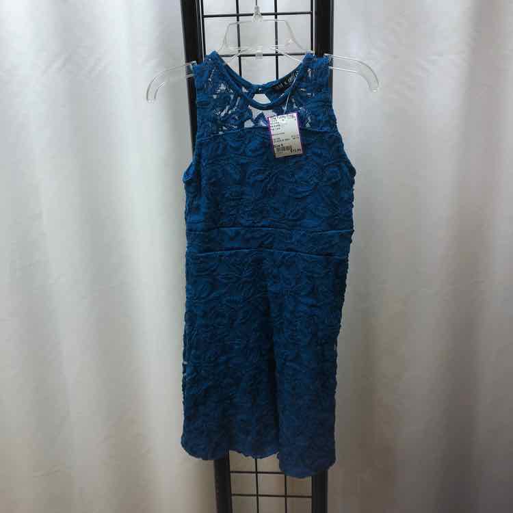 Ava & yelly Teal Lace Child Size 6 Girl's Dress