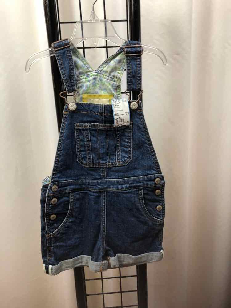 Mini Boden Denim Solid Child Size 3/4 Girl's Overalls