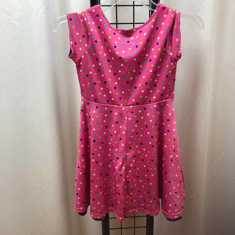 Emily West Pink Dotted Child Size 8 Girl's Dress