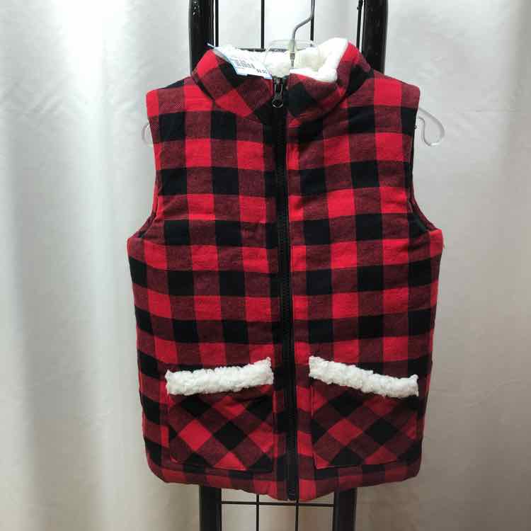 Max Studio Red Checkered Child Size 5/6 Girl's Vest