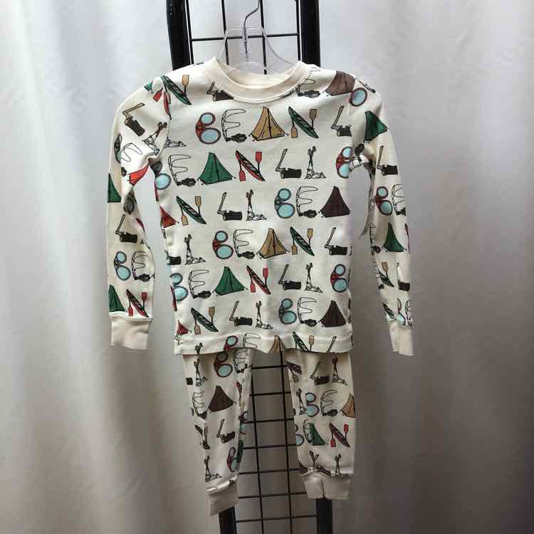 LL Bean White Patterned Child Size 5/6 Boy's Pajamas