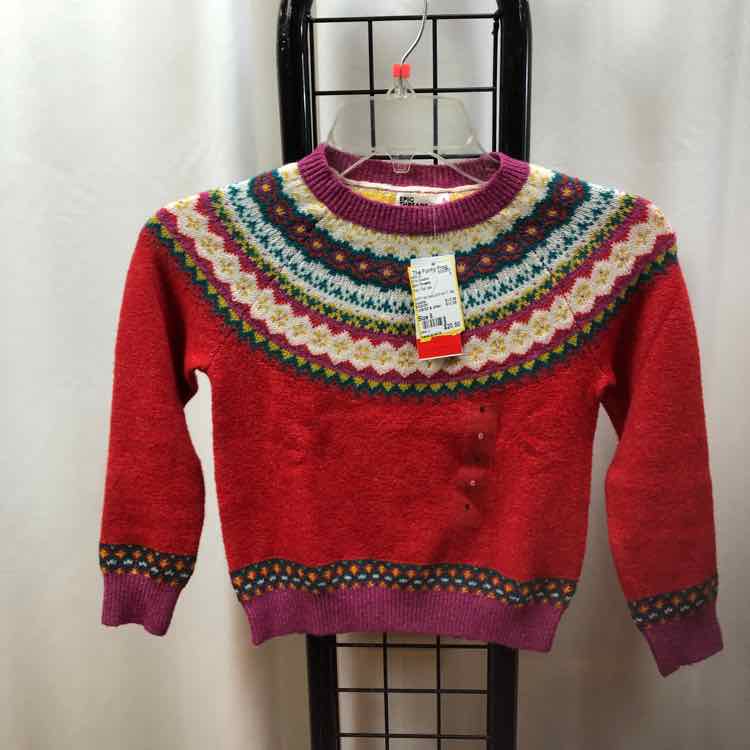 Epic Threads Red Fair Isle Child Size 6 Girl's Sweater