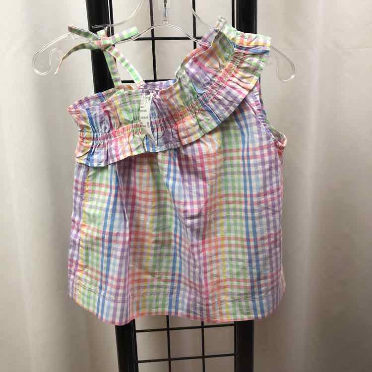 Crew Cuts Rainbow Checkered Child Size 2 Girl's Shirt