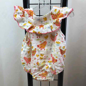 mudpie White Patterned Child Size 6-9 m Girl's Romper