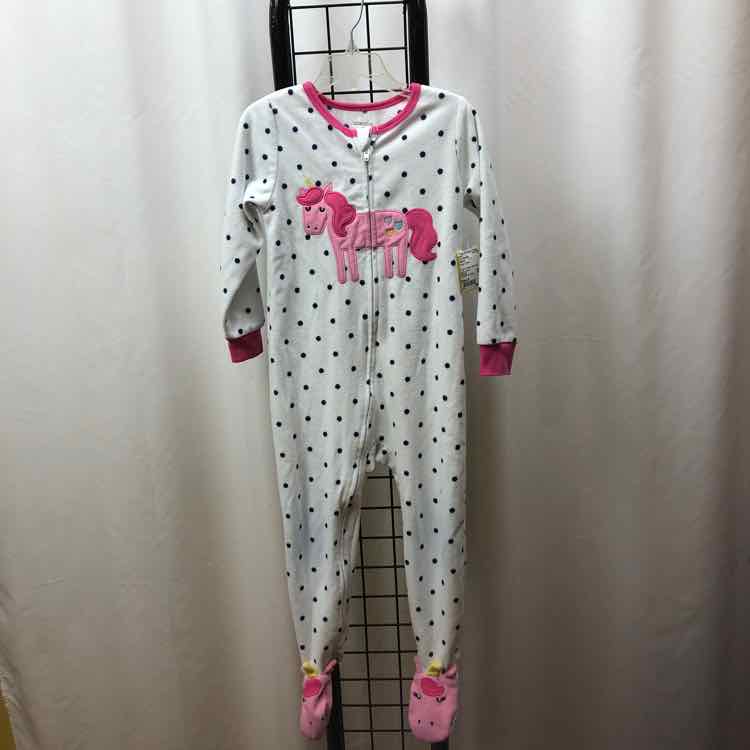 Absorba White Dotted Child Size 4 Girl's Pajamas