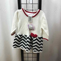 Bonnie Baby White Chevron Child Size 12 m Girl's Dress