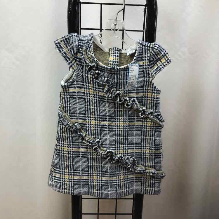 Janie and Jack Navy Plaid Child Size 12-18 m Girl's Dress