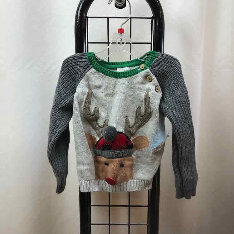 mudpie Gray Christmas Child Size 12-18 m Boy's Sweater