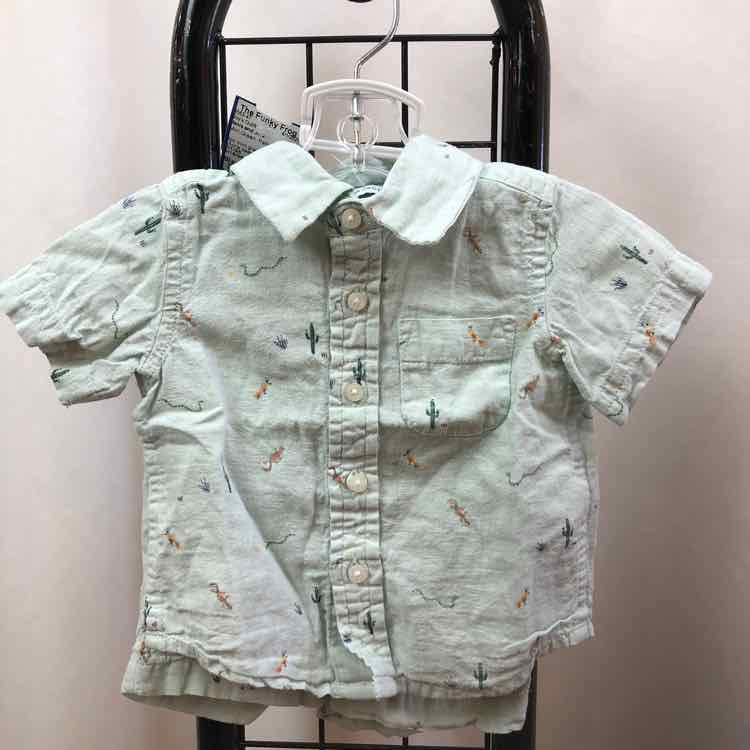 Janie and Jack Mint Green Patterned Child Size 3-6 Months Boy's Outfit