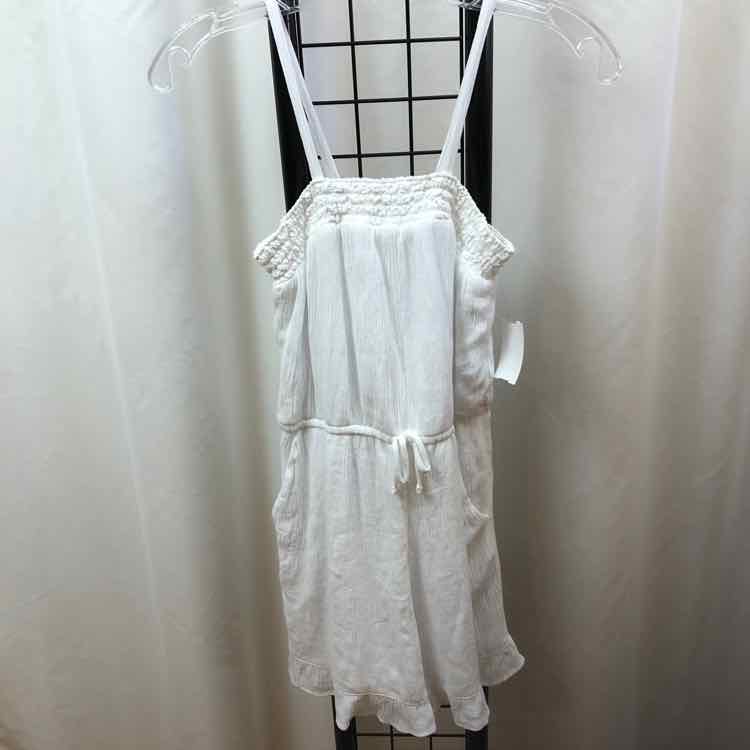 Art Class White Solid Child Size 10/12 Girl's Romper