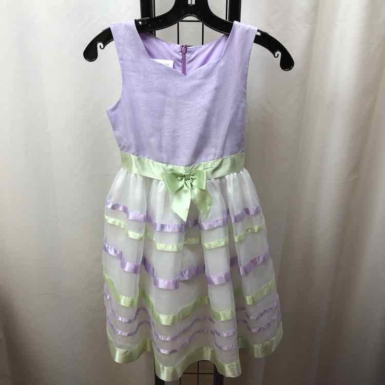 Bonnie Jean Lavender Stripe Child Size 10 Girl's Dress