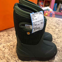 bogs Green Plaid Child Size 8 Boy's Shoes