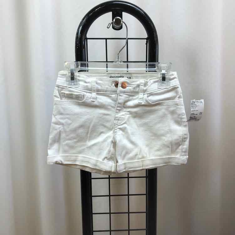 Abercrombie White Solid Child Size 7/8 Girl's Shorts