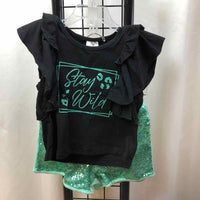 Black Graphic Child Size 3 Girl's Outfit
