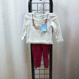Janie and Jack White Graphic Child Size 3-6 Months Girl's Outfit