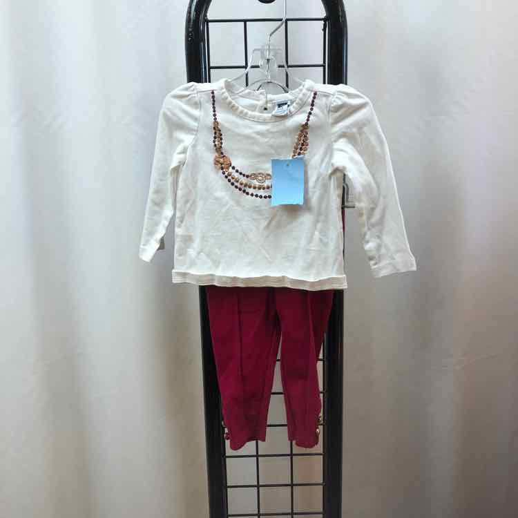 Janie and Jack White Graphic Child Size 3-6 Months Girl's Outfit