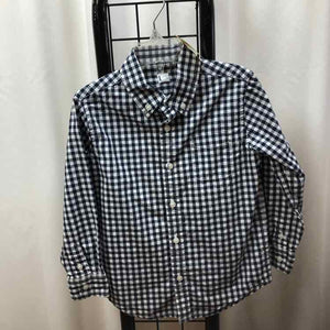 Janie and Jack Navy Checkered Child Size 4 Boy's Shirt