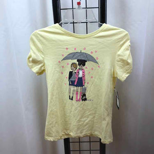 DKNY Yellow Graphic Child Size 6X Girl's Shirt