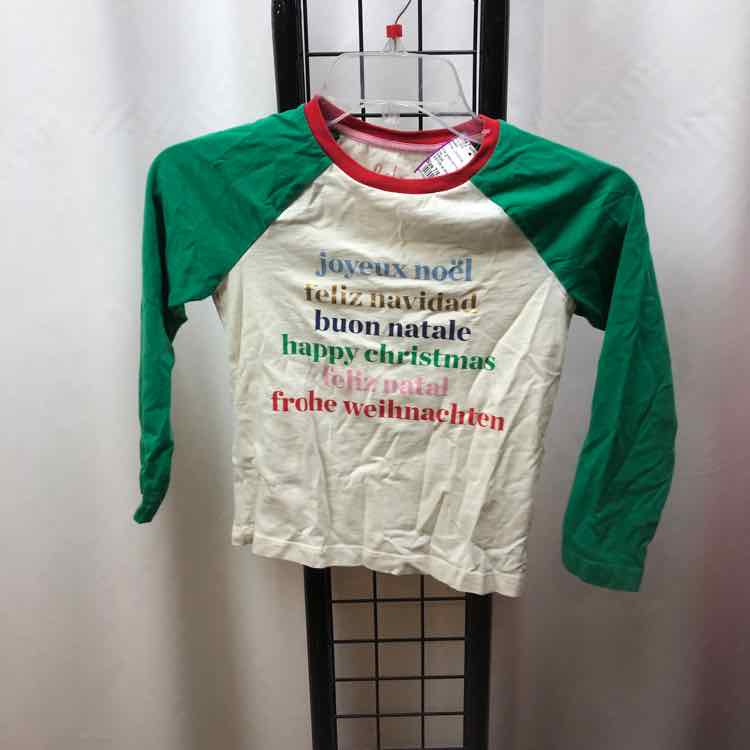 Boden White Christmas Child Size 7/8 Girl's Shirt