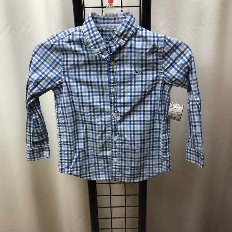Vineyard vines Navy Plaid Child Size 5 Boy's Shirt