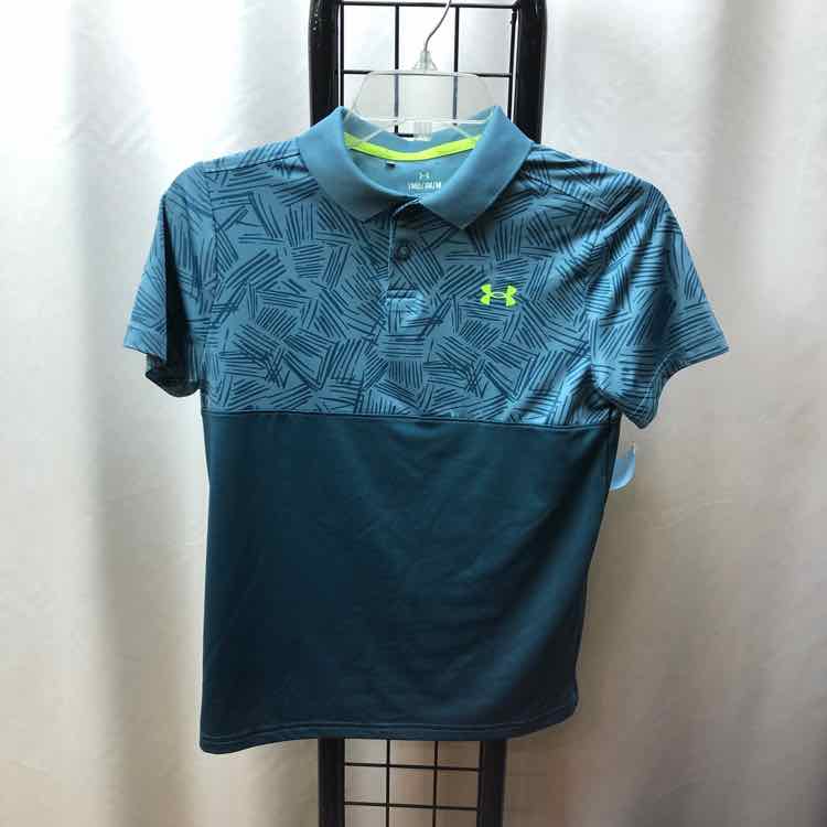 Under Armour Blue Patterned Child Size 8/10 Boy's Shirt
