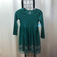 Wonder Nation Green Solid Child Size 7/8 Girl's Dress