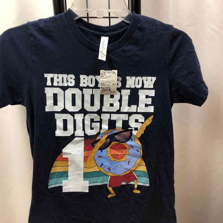 bella Navy Solid Child Size 10/12 Boy's Shirt