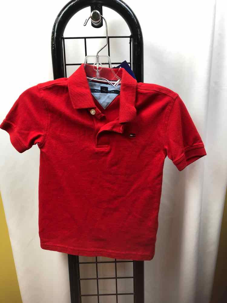 Tommy Hilfiger Red Solid Child Size 4 Boy's Shirt