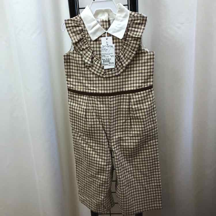 Janie and Jack Brown Plaid Child Size 18-24 m Girl's Outfit