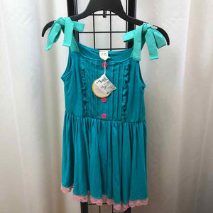 Wild Flowers Turquoise Solid Child Size 8 Girl's Shirt