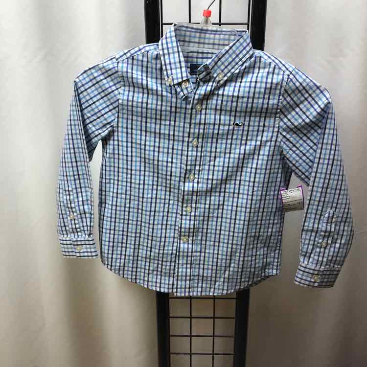Vineyard vines Blue Plaid Child Size 5 Boy's Shirt