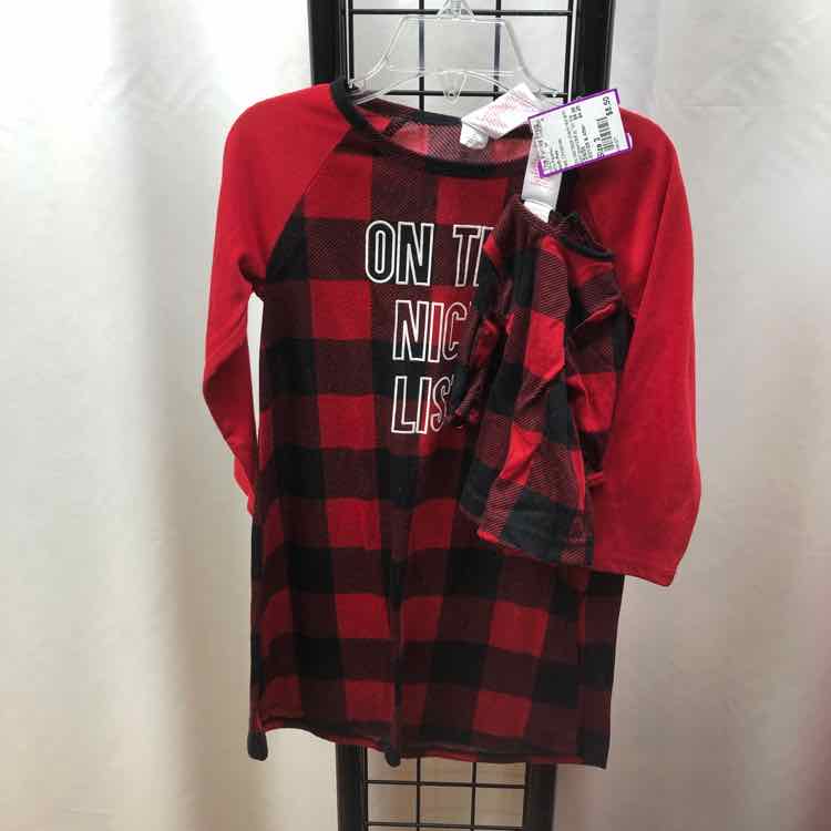 North Pole Red Christmas Child Size 3 Girl's Pajamas