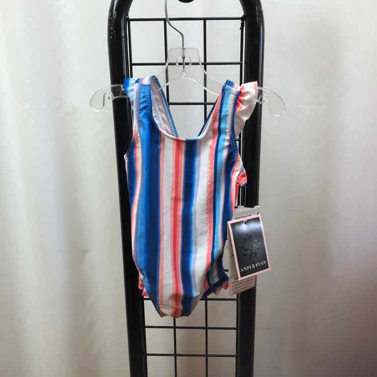 Andy & Evan Blue Stripe Child Size 3-6 Months Girl's Swimwear