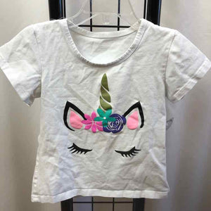 White Graphic Child Size 4 Girl's Shirt