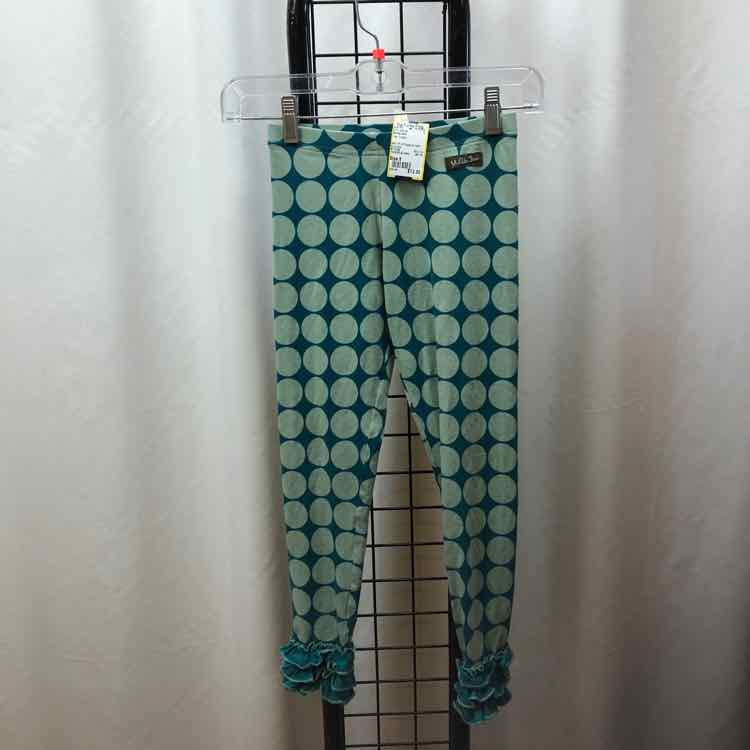 Matilda Jane Teal Dotted Child Size 8 Girl's Leggings
