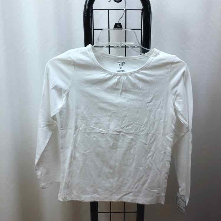 Carter's White Solid Child Size 10 Girl's Shirt