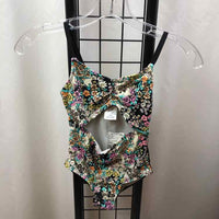 Art Class Black Floral Child Size 6/6X Girl's Swimwear
