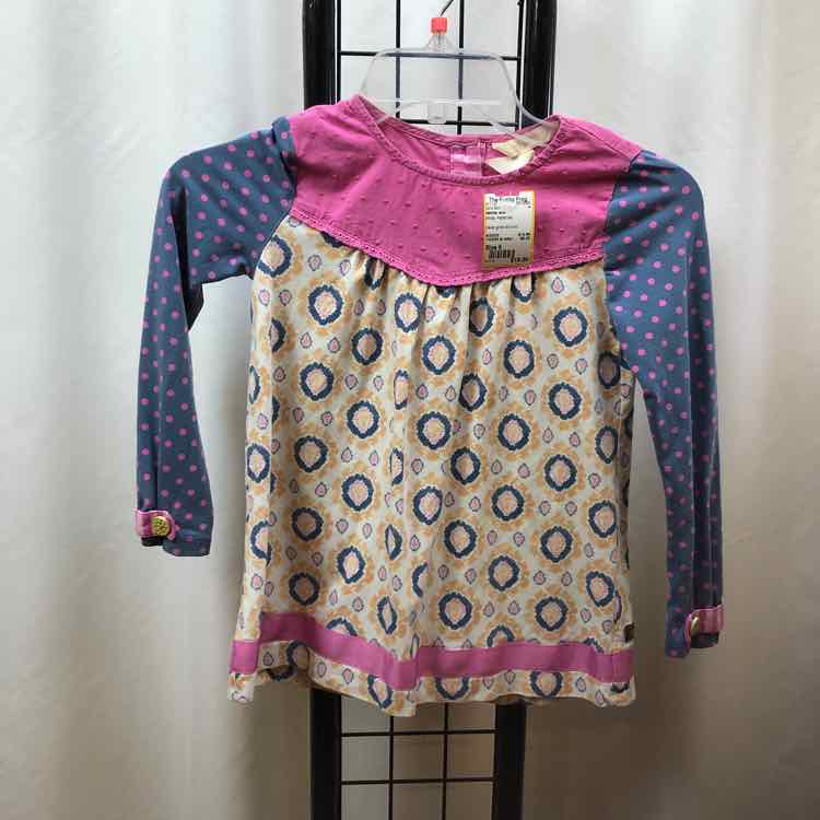 Matilda Jane White Patterned Child Size 6 Girl's Shirt
