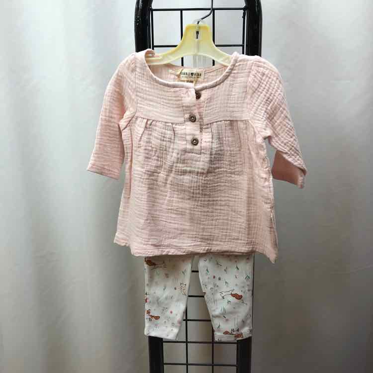 Rabbit + Bear Pink Solid Child Size 3-6 Months Girl's Outfit