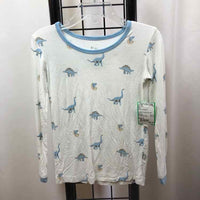 Kyte White Dinosaurs Child Size 3 Boy's Shirt