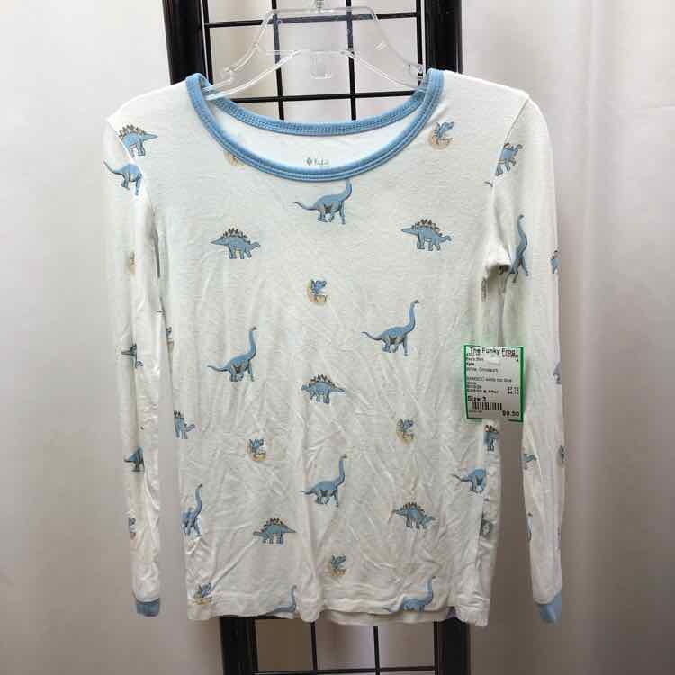 Kyte White Dinosaurs Child Size 3 Boy's Shirt