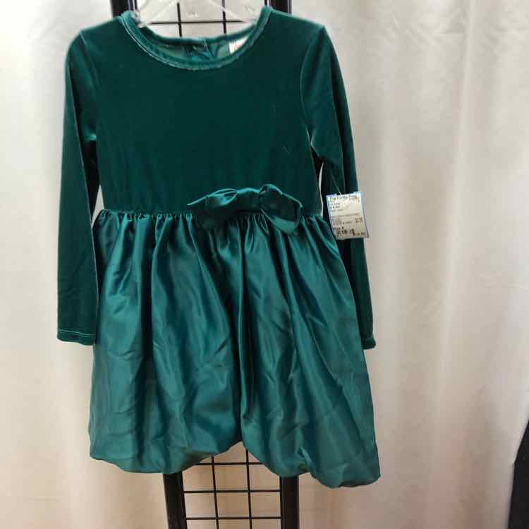 Cat & Jack Green Solid Child Size 4 Girl's Dress