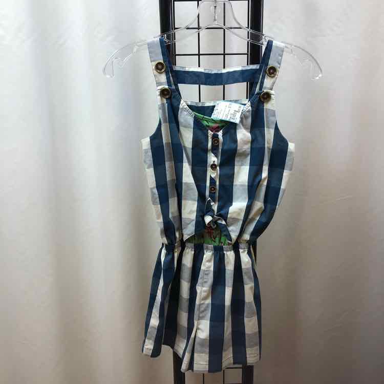 Matilda Jane Blue Checkered Child Size 12 Girl's Romper