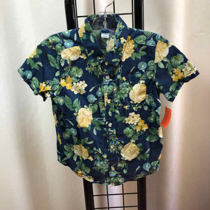 Old Navy Navy Floral Child Size 5 Boy's Shirt