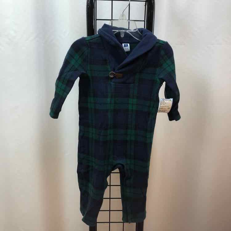 Janie and Jack Navy Plaid Child Size 12-18 m Boy's Outfit