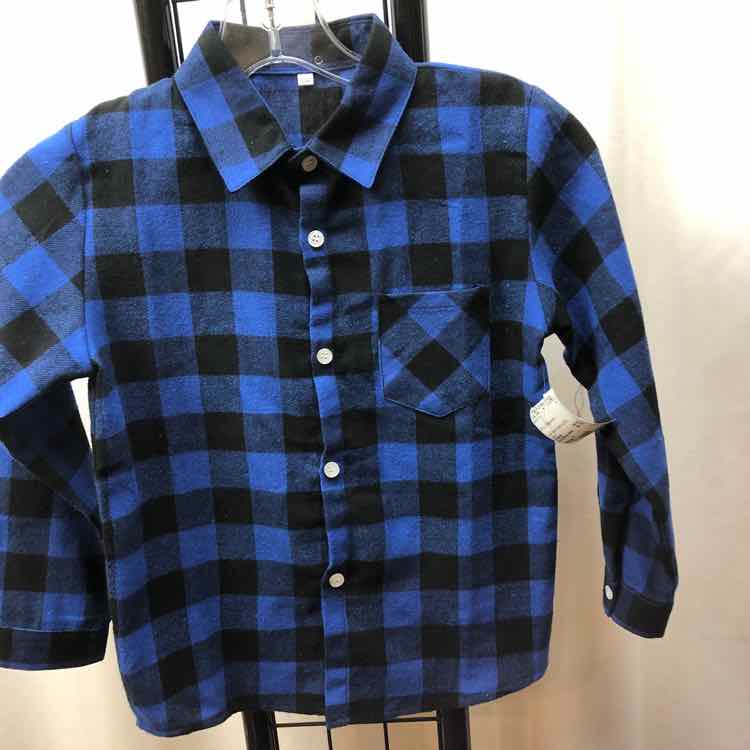 Blue Checkered Child Size 7 Boy's Shirt