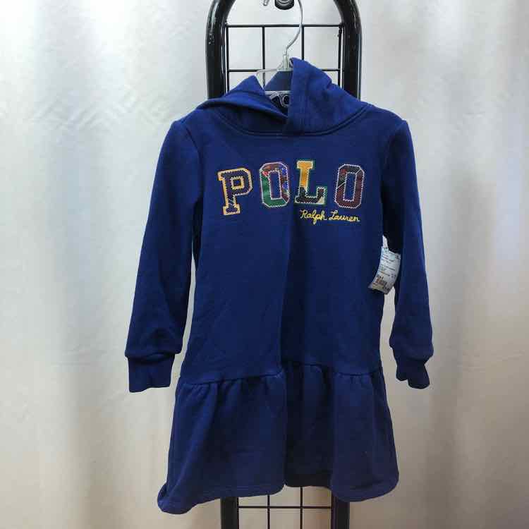 Polo-Ralph Lauren Navy Polka Dot Child Size 4 Girl's Dress