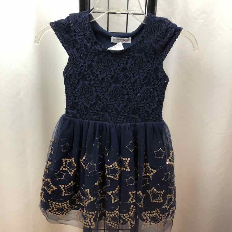 Knitwaves Navy Lace Child Size 6 Girl's Dress